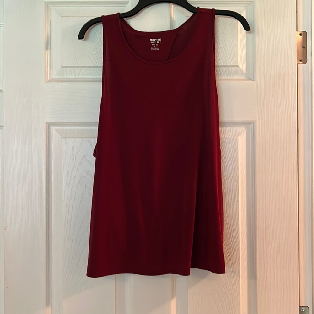 Red Target Tank Top, Open Back